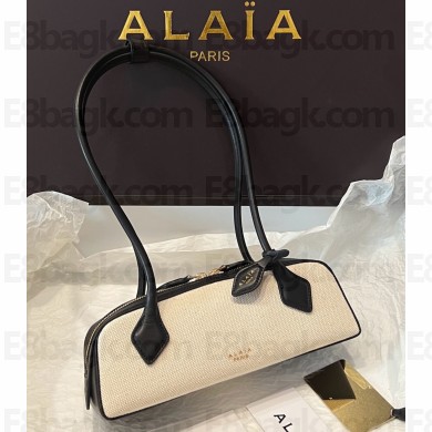 Alaïa LE TECKEL SMALL BAG IN CANVAS AND NUBUCK black 2025