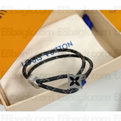 Louis Vuitton M8111E Catch It Bracelet Canvas Silver Color Hardware & Eclipse Canvas 2025