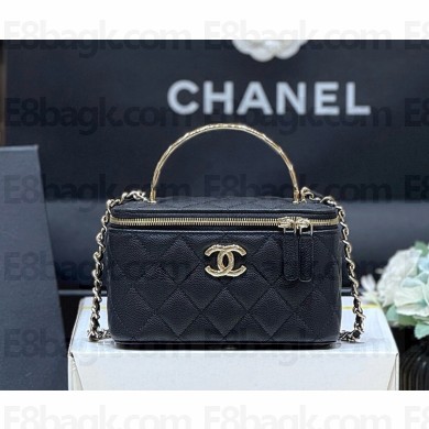 Chanel COCO CRUSH MINI CLUTCH IN GRAINED LEATHER AP4590 black 2025 (ORIGINAL QUALITY)