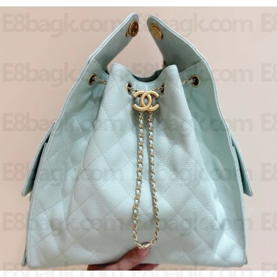 Chanel 25 Medium Handbag IN Grained Calfskin & Gold-Tone Metal AS5311 light green 2025 (ORIGINAL QUALITY)