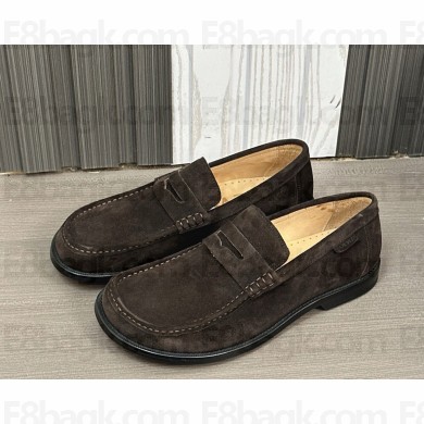 LOEWE men's Campo loafer in suede brown 2025