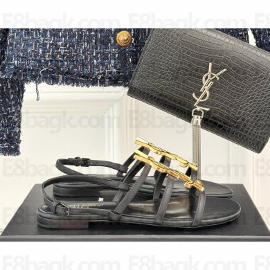 Saint Laurent sandal With logo black leather 2025