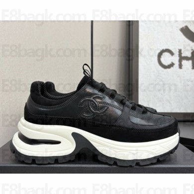 Chanel Trainers Laminated Calfskin & Suede Calfskin G46609 Black 2025