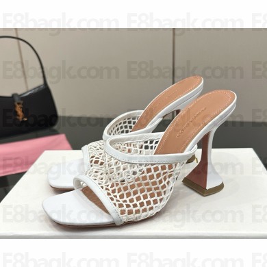Amina Muaddi  90mm Lupita sandals white 2025
