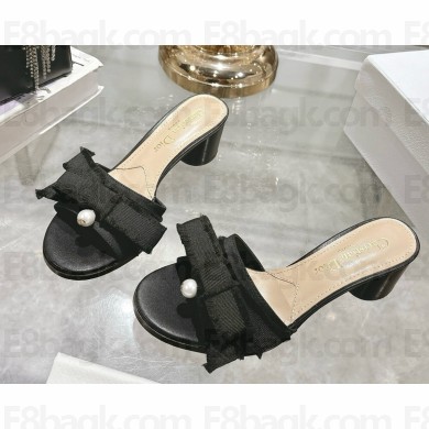 Dior heel 3.5cm adiorble slide Fringed Grosgrain black 2025