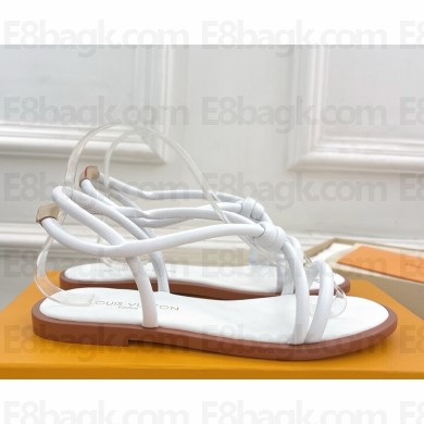 Louis Vuitton sandal flat calf leather white 2025