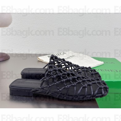 Bottega Veneta flat mule woven sheepskin black 2025