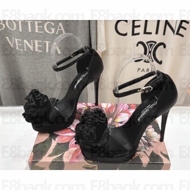 Dolce & Gabbana Heel 12cm silk Sandals black 2025