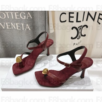 The Row heel 7.5cm calfskin sandals burgundy 2025