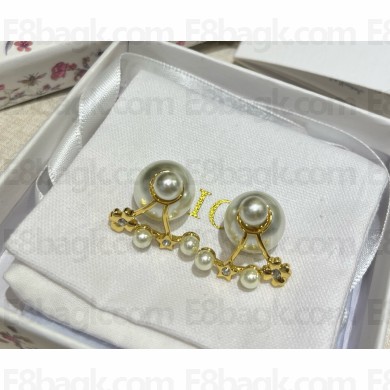 Dior Tribales Earrings Gold-Finish Metal with White Resin Pearls and Silver-Tone Crystals 02 2025
