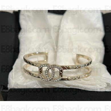 Chanel Cuff Metal & Strass ABF258 Gold & Crystal 2025