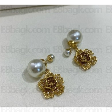 Dior Tribales Earrings Gold-Finish Metal and White Resin Pearls 2025