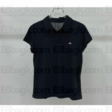 Alo cotton Polo Tee black 2025