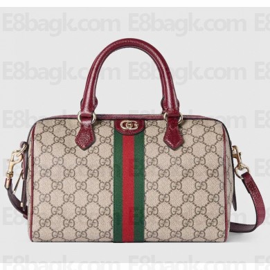 Gucci Ophidia medium boston bag 836825 Beige and dark brown GG Monogram coated fabric 2025