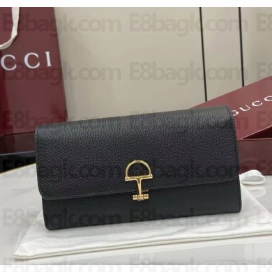 Gucci Softbit continental wallet 828147 black smooth leather 2025