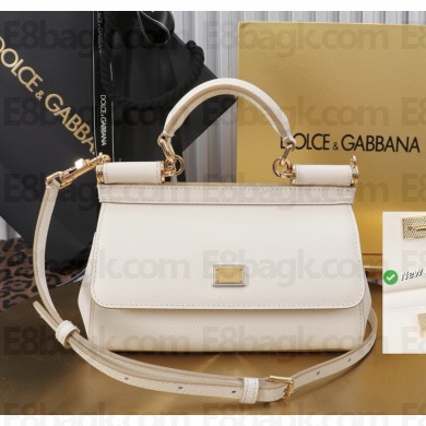 Dolce & Gabbana Small Sicily handbag in Dauphine calfskin white 2025