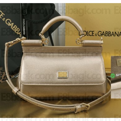 Dolce & Gabbana Small Sicily handbag in Dauphine calfskin gold 2025