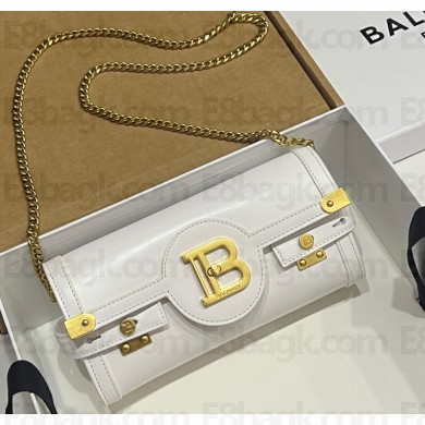 Balmain B-Buzz Pouch 23 in calfskin white 2025