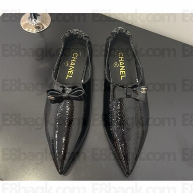 Chanel Logo & Bow loafers leather in Black 2025
