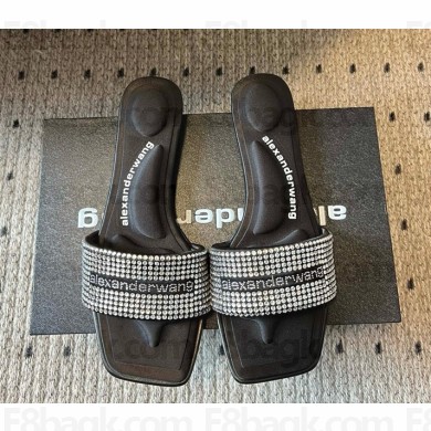 Alexander Wang black satin & crystal hotfix vy sandals 2025