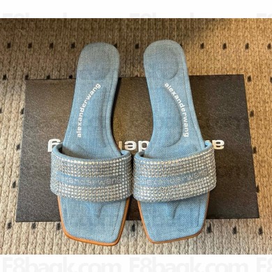 Alexander Wang blue denim & crystal hotfix vy sandals 2025