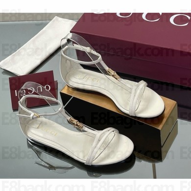 Gucci Women's thong sandal with Bamboo 835737 white leather 2025