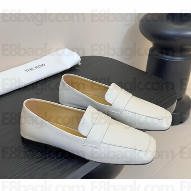 The Row Square Loafer in Leather white 2025
