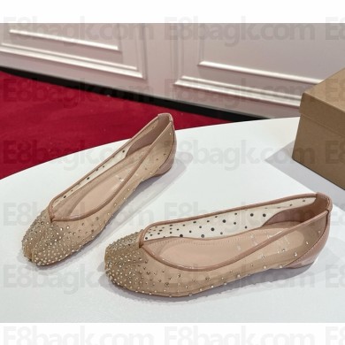 Christian Louboutin X Maison Margiela Marlougiela Strass Mesh & Patent Flat beige 2025