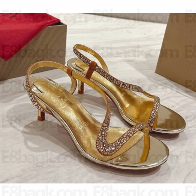 Christian Louboutin heel 5.5cm suede with crystal gold 2025