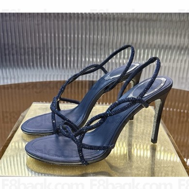 Rene Caovilla 95mm rhinestone-embellished sandals black 2025