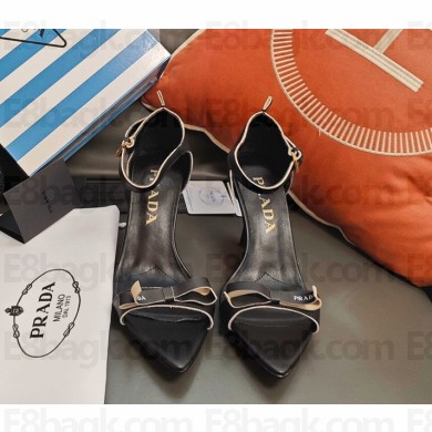 Prada heel 8cm nappa leather sandals black 2025