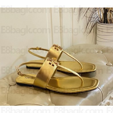 Tory Burch Eleanor T-strap sandals gold 2025