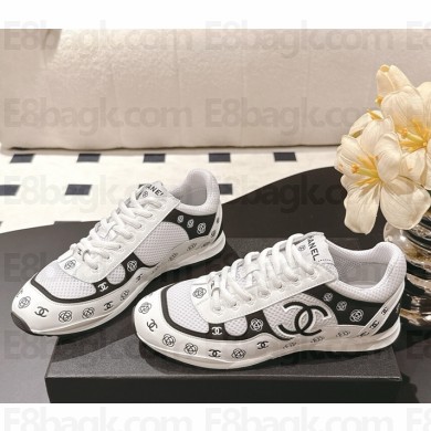 Chanel women/men sneaker calfskin & mesh black / white 2025