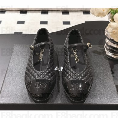 Chanel mary janes calf leather black 2025