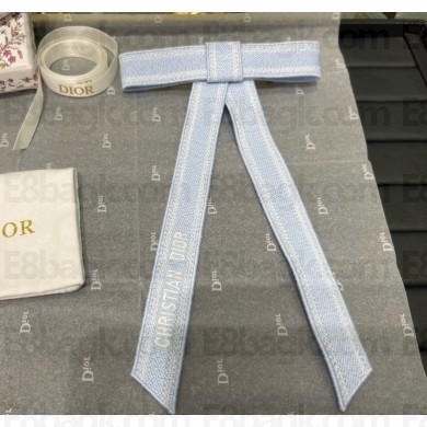 Christian Dior Embroidered Dior Twist Bow Blue and White Embroidery 2025