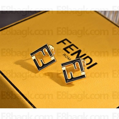 Fendi Forever earrings  Gold-coloured and black metal earrings black 02 2025