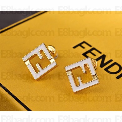 Fendi Forever earrings  Gold-coloured and white metal earrings white 01 2025
