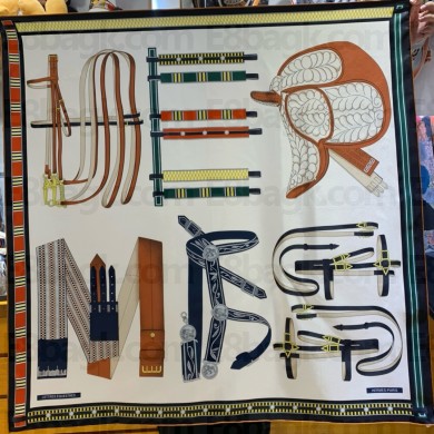 Hermes silk scarf 90x90cm 01 2024 FW(TOP QUALITY)