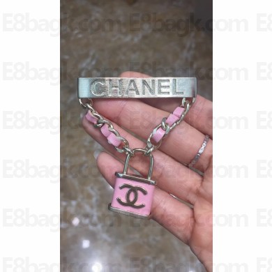 Chanel Lock Brooch Pink 2018