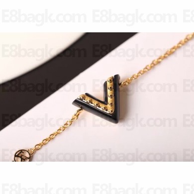 Louis Vuitton Essential V Pendant Bracelet Black 2018