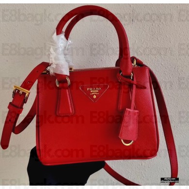 Prada Galleria Saffiano Leather Micro-bag 1BA906 Red 2021