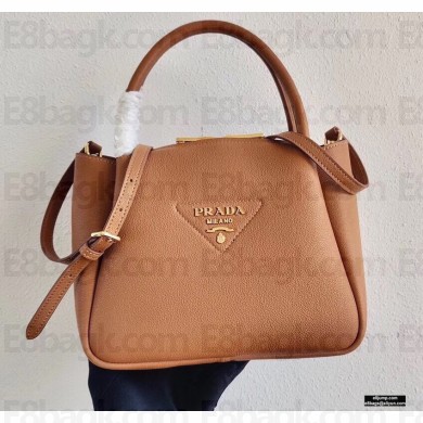 Prada Small Leather HandBag 1BC145 Brown 2021