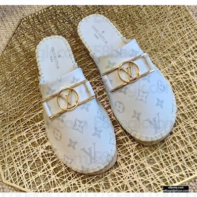 Louis Vuitton Monogram LV Dauphine Espadrilles Slippers White 2021