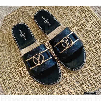 Louis Vuitton Monogram LV Dauphine Espadrilles Slipper Sandals Black 2021
