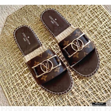 Louis Vuitton Monogram LV Dauphine Espadrilles Slipper Sandals Coffee 2021