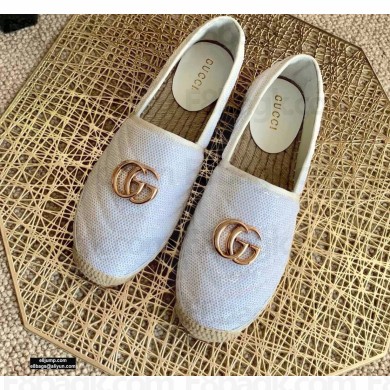 Gucci Sequins GG Matelassé Espadrilles White 2021