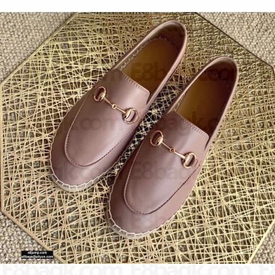Gucci Leather Horsebit Espadrilles Dusty Pink 2021