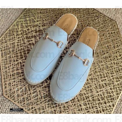 Gucci Leather Horsebit Espadrilles Slippers White 2021