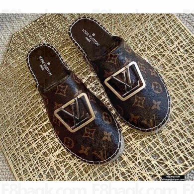 Louis Vuitton Monogram LV Square Espadrilles Slippers Coffee 2021