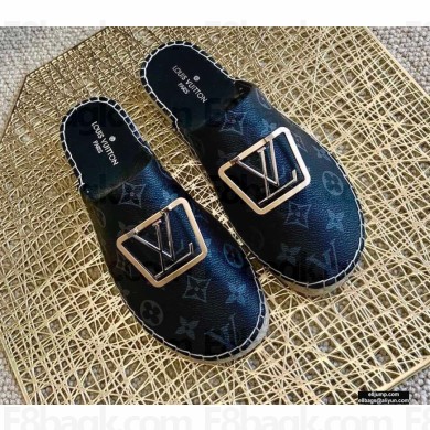 Louis Vuitton Monogram LV Square Espadrilles Slippers Black 2021